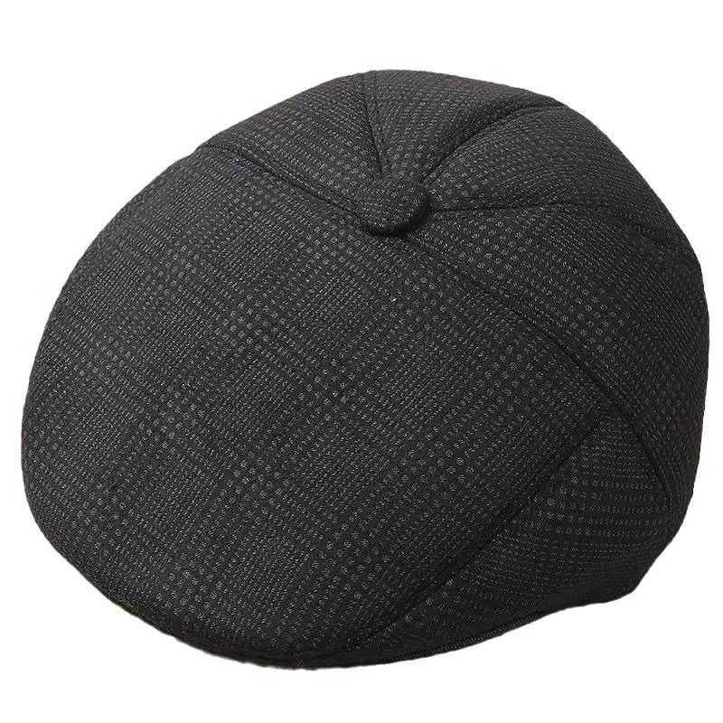 Cappello invernale da uomo e di mezza età, in pelle, caldo e con fodera in pile, con protezione per le orecchie per anziani_voghion.com