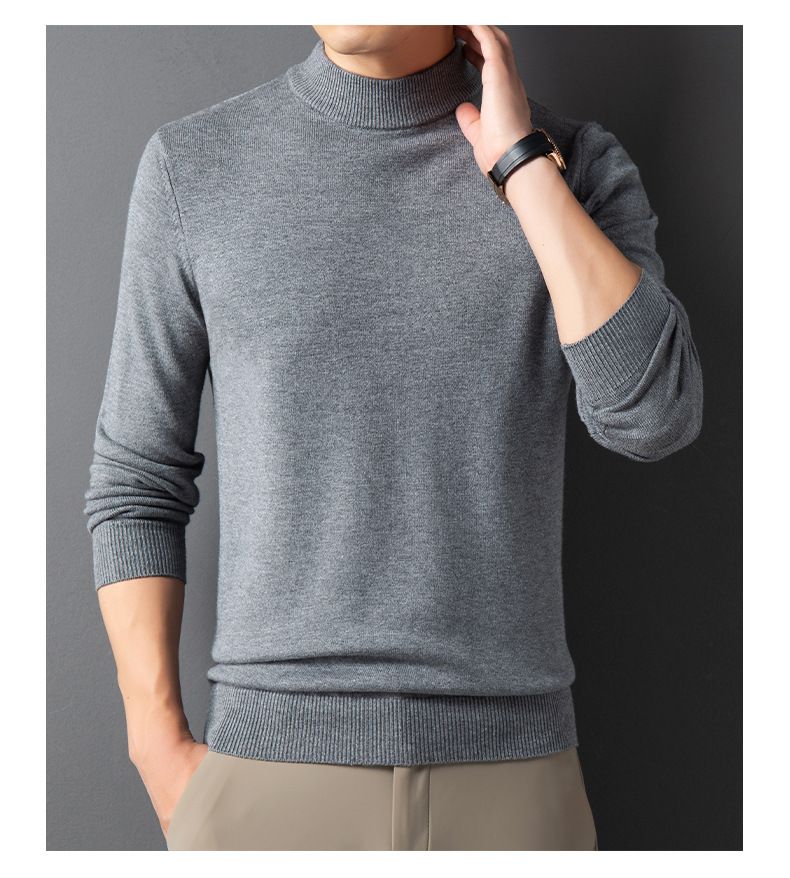 Herbst und Winter Halbhoher Kragen Precision Edition Dicker Herren Strickpullover mit Kapuze_voghion.com