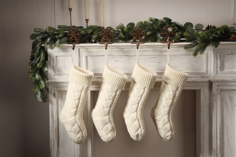 Knitted Christmas socks, yarn gift candy decoration bags, large banquet woven hanging accessories, socks and supplies_voghion.com