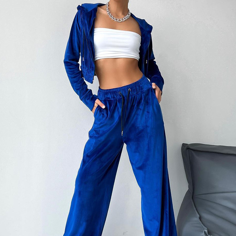 Pantaloni casual da donna con temperamento di colore puro a maniche lunghe_voghion.com