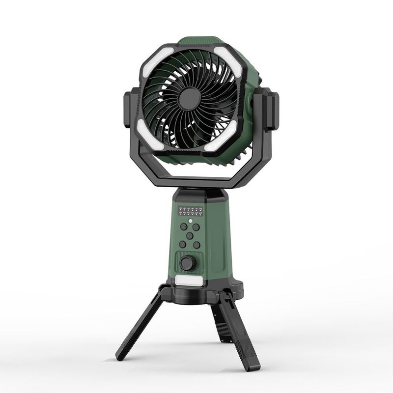 Nuovo ventilatore da campeggio portatile con treppiede, grande capacità, regolazione continua della velocità, ricarica retrattile_voghion.com
