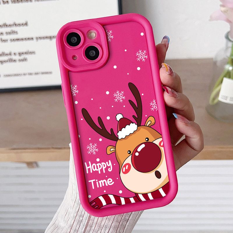 Carcasă de telefon moale TPU pentru Xiaomi 14T 13T 11T 12T 12 13 Pro Lite Poco X6 F6 M6 X5 F5 Pro Crăciun Fericit Elk Zăpadă_voghion.com