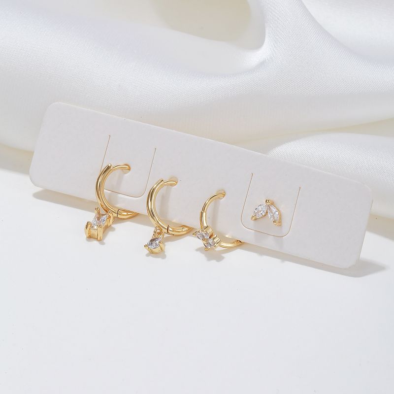 Fashion geometric style zircon earrings niche earrings set multiple pairs of light luxury personality trend sweet cool earrings for women_voghion.com