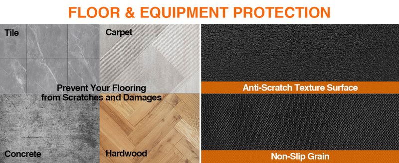 Treadmill Mat, 5'x2.5'/5.6'x2'/6.5'x3'/8'x3', 6mm Thickness Exercise Equipment Mat For Carpet Hardwood Floors,_voghion.com