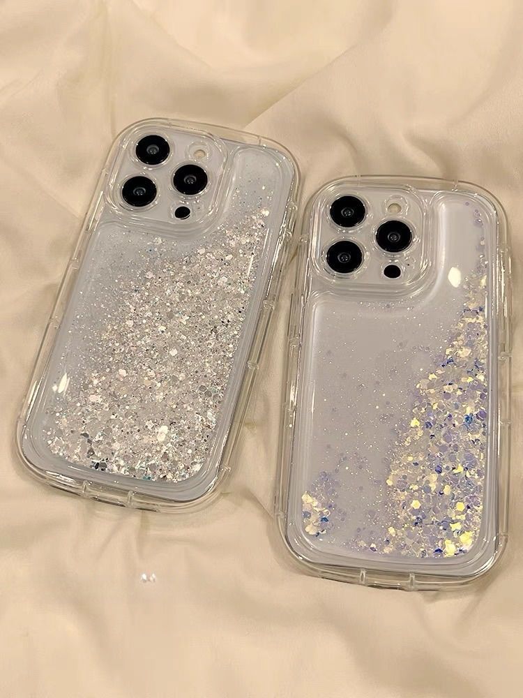 Coque Ins Style Liquid Sand pour iPhone 15 Pro Max, 14/13 Soap Case, iPhone 12 Transparent 11_voghion.com