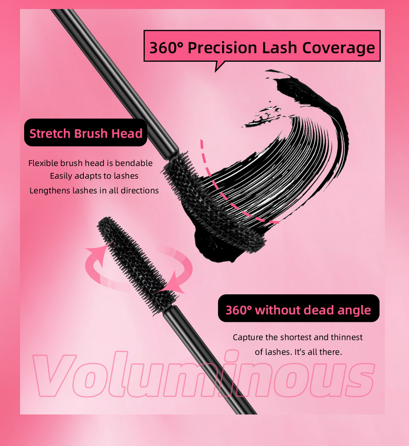 Carina QIBEST Eye Black, wasserfest, klischeehaft, verwischt nicht, dick, lockig, schmal und lang, Mascara-Grundierung, Make-up_voghion.com