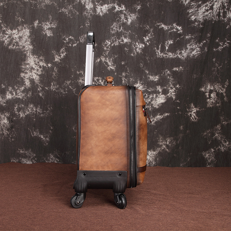 New hand painted leather suitcase with top layer cowhide travel for men and women's luggage, business boarding case_voghion.com