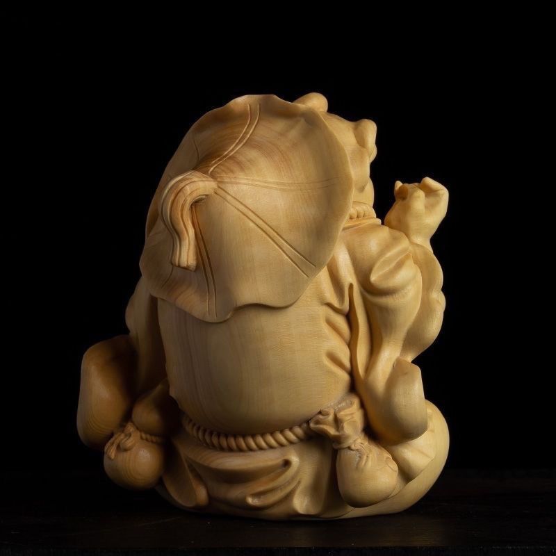 Thuja Golden Toad Immortal Wealth-Attracting Good Luck Hand-Carved Handheld Ornament Creative Carving Blessing Frog_voghion.com