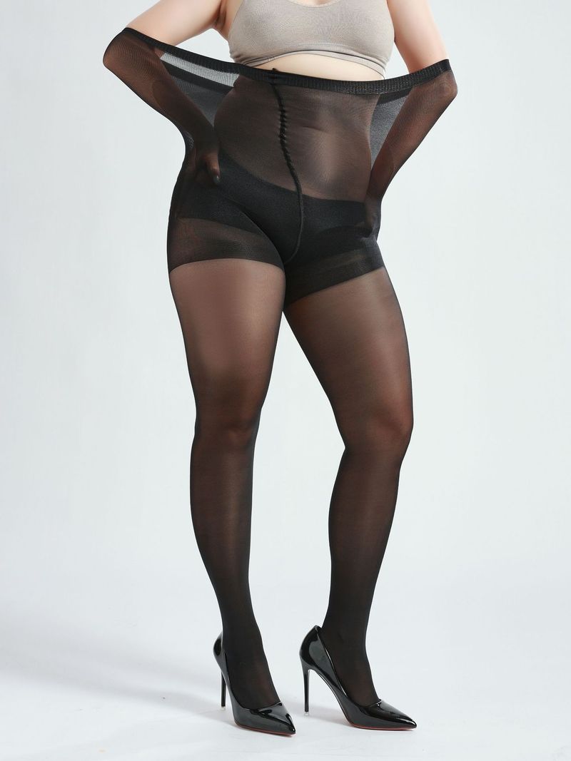 Underwear & Sleepwears Plus Size Nude Tights For Women - Seamless, Non-Slip, High-Waisted Shapewear Pantyhose In Black & Deep Skin Tone (XL-XXXXL)_voghion.com