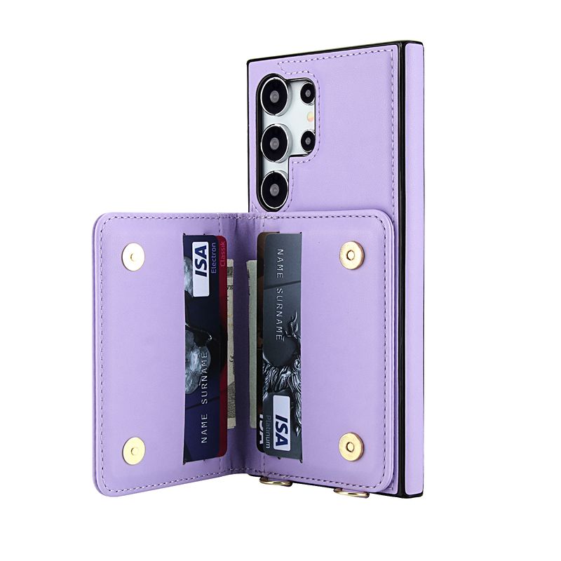 Magnetische portemonnee leren hoes voor Samsung Galaxy S25 Ultra S24 Plus S23 S22 S21 Crossbody RFID-blokkerende kaart_voghion.com