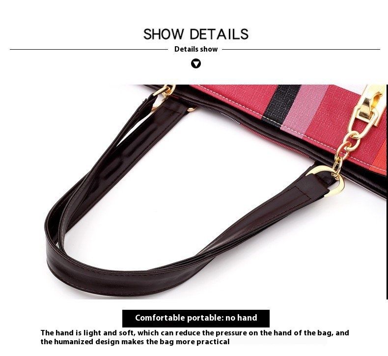Andralyn New Plaid Six Piece Set Mother Tote Bag Contrasting Color Trend One Shoulder Handbag Women's Handbag Key Bag_voghion.com
