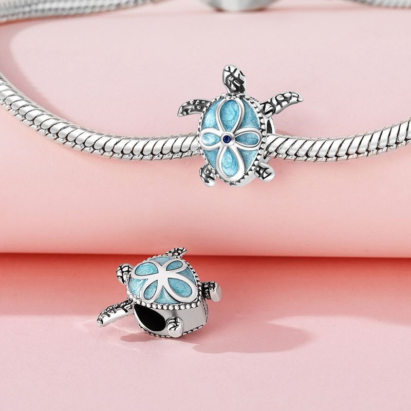 Bijou original en argent sterling 925 pour femme, pendentif queue de poisson en forme de tortue, style océan, accessoires de bijouterie DIY, bracelet à cordon_voghion.com