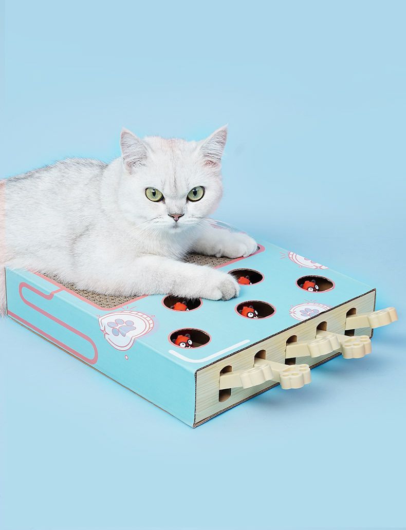 Giocattolo per gatti Whack-a-mole, tiragraffi in carta ondulata, giocattolo per gatti, giocattolo multifunzionale per gatti, accessori per gatti_voghion.com