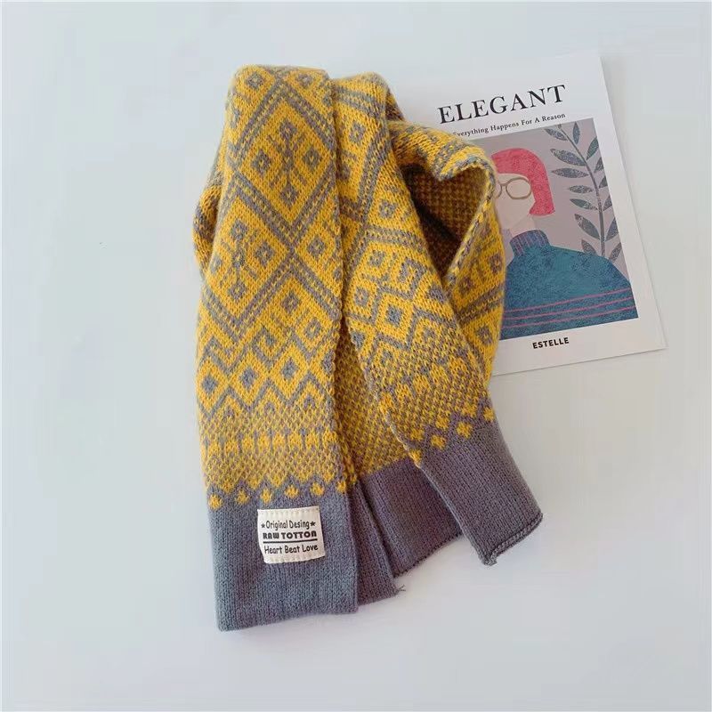 2025 Kinder-Farbstrickschal, Herbst- und Winter-Warmwollschal für Babys_voghion.com