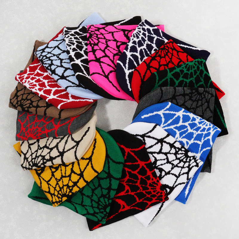 Unisex Knitted hat hat trend pullover spider web Y2K jacquard hats for men and women_voghion.com