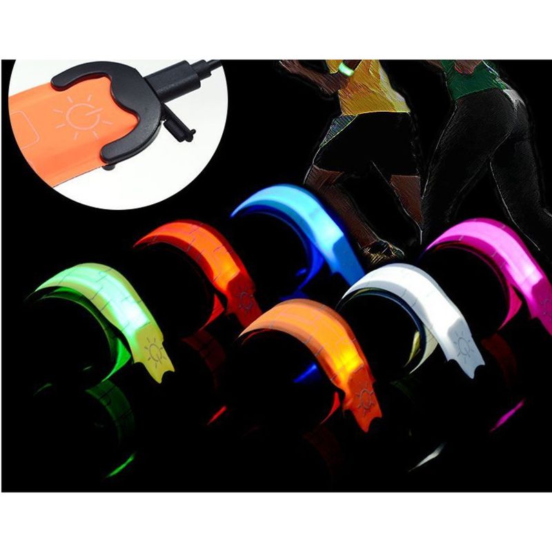 Night Running Wristband Arm Light USB Sports Glowing Armband LED Snap Ring_voghion.com