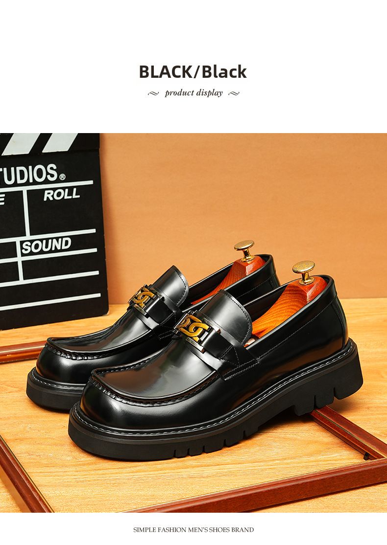 Miesten isokärkiset nahkakengät, aitoa nahkaa, brittiläiset business-kengät, platform-korkeussäädettävät miesten kengät, kiiltävät neliönmuotoiset kärjet, slip-on-kengät muodollisille kengille_voghion.com