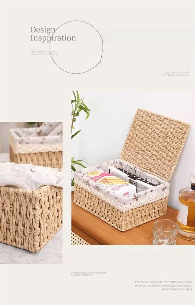 Storage Box, Desktop Cosmetics, Snacks, Miscellaneous Items, Coffee Table, Toys, Keys, Woven Storage, Living Room_voghion.com