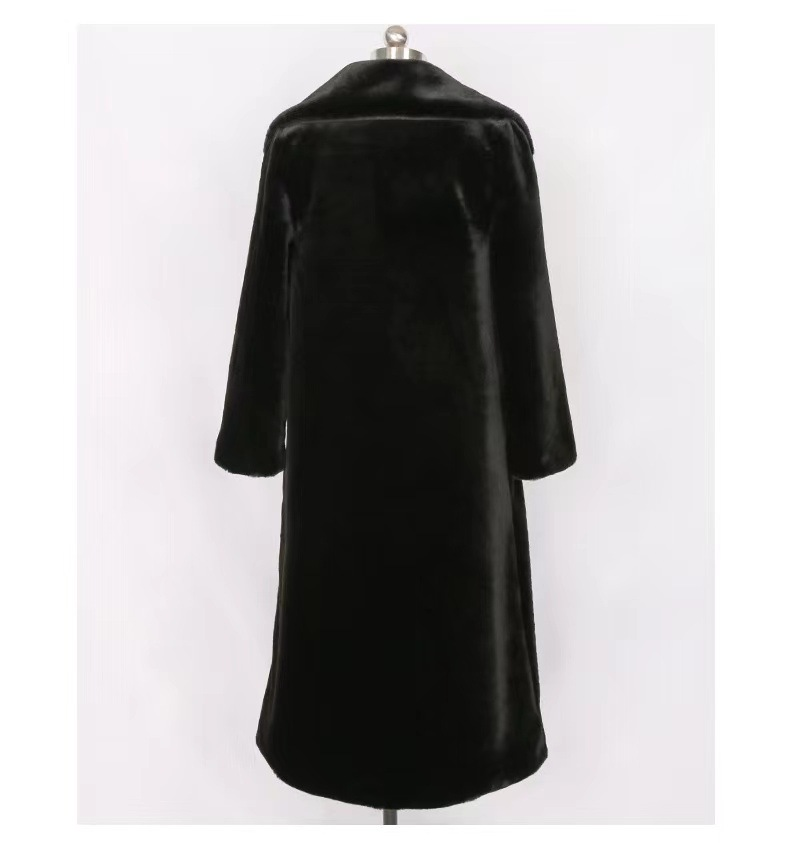 Damenmode-Anzugkragen-Langarmmantel aus Rex-Kaninchenfellimitat_voghion.com