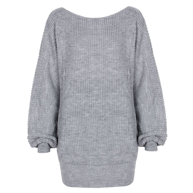 K Europe And America Abito casual ampio con scollo a V e maniche lunghe, abbigliamento da donna più venduto_voghion.com