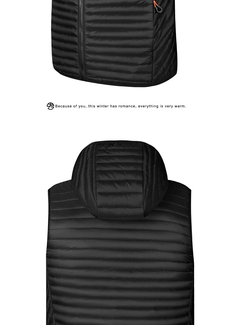 Autumn Winter Hooded Vest Men Casual Solid Color Zipper Pockets Windproof Sleeveless Jacket Men Korean Fashion Waistcoat Men_voghion.com