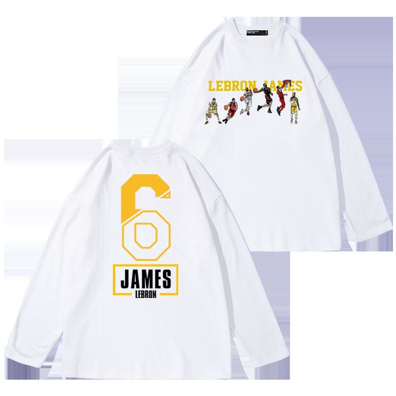Maglietta a maniche lunghe Basket Sport James Evolution Stampa bifacciale Uomo e donna Coppia Estate Larga_voghion.com