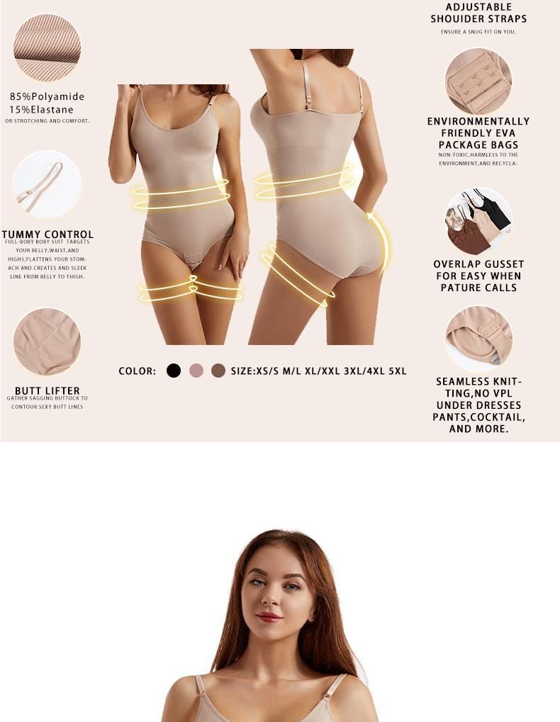 One-Piece Shapewear For Women, Tummy Control Pants With Open Crotch, Butt-Lifting, Camisole Underwear, Elastic Waist_voghion.com