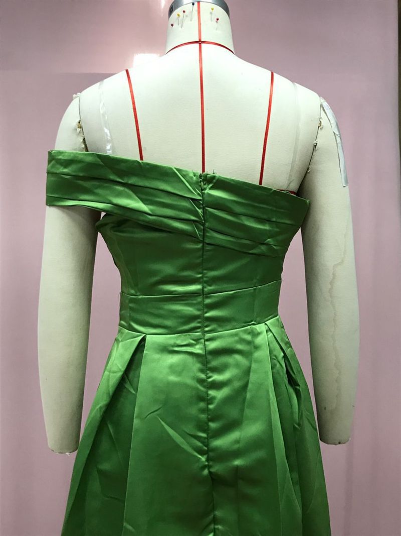 Women's Clothing Evening Dress Birthday Party Tutu Skirt Green High Split Sexy Robe_voghion.com