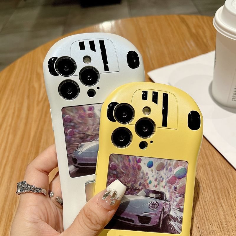 White Concealed Bracket Supercar Suitable For 15 Phone Case 15 Creative 14 Pro Max Anti-fall 14 Pro Fashion 13 Pro Small Car Shaped 12 Pro_voghion.com