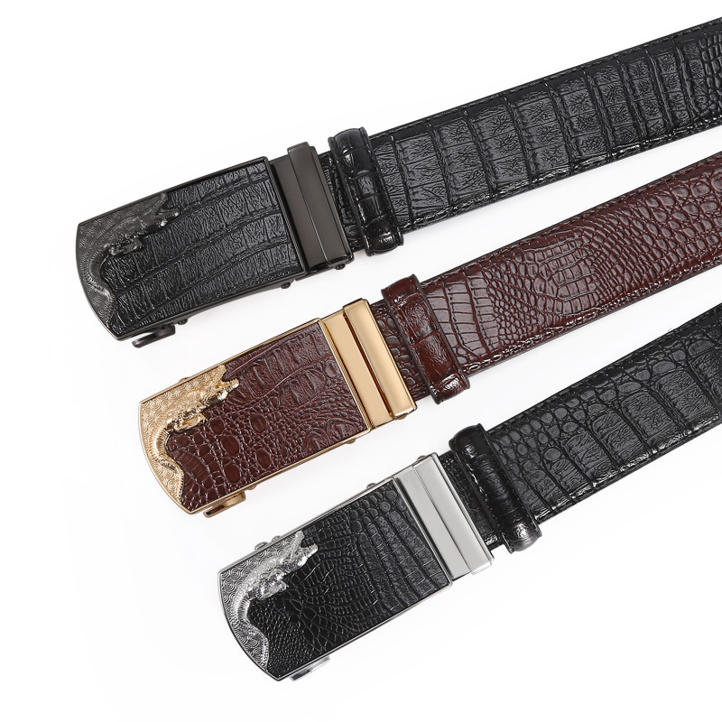 VOOTHOST Fashion Automatic Buckle Belt Men Cowhide Genuine Leather Belt Jeans Strap Men's Casual Business Belts F0016_voghion.com