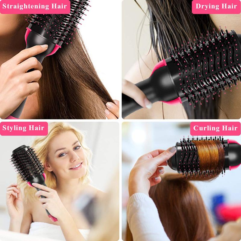 Asciugacapelli Spazzola ad aria calda, styler e volumizzante Piastra per capelli Arricciacapelli Pettine Rullo Asciugacapelli elettrico a ioni Spazzola_voghion.com