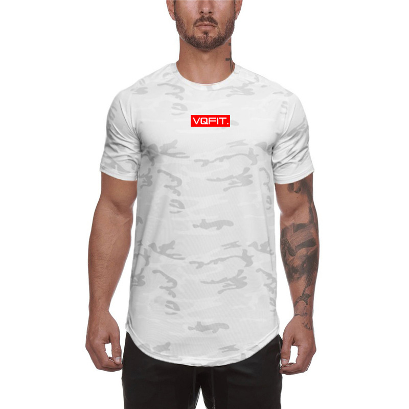 Muscle Fitness Men's Casual Top Camo Sports Breathable Quick Drying Outdoor Short Sleeve T-shirt_voghion.com