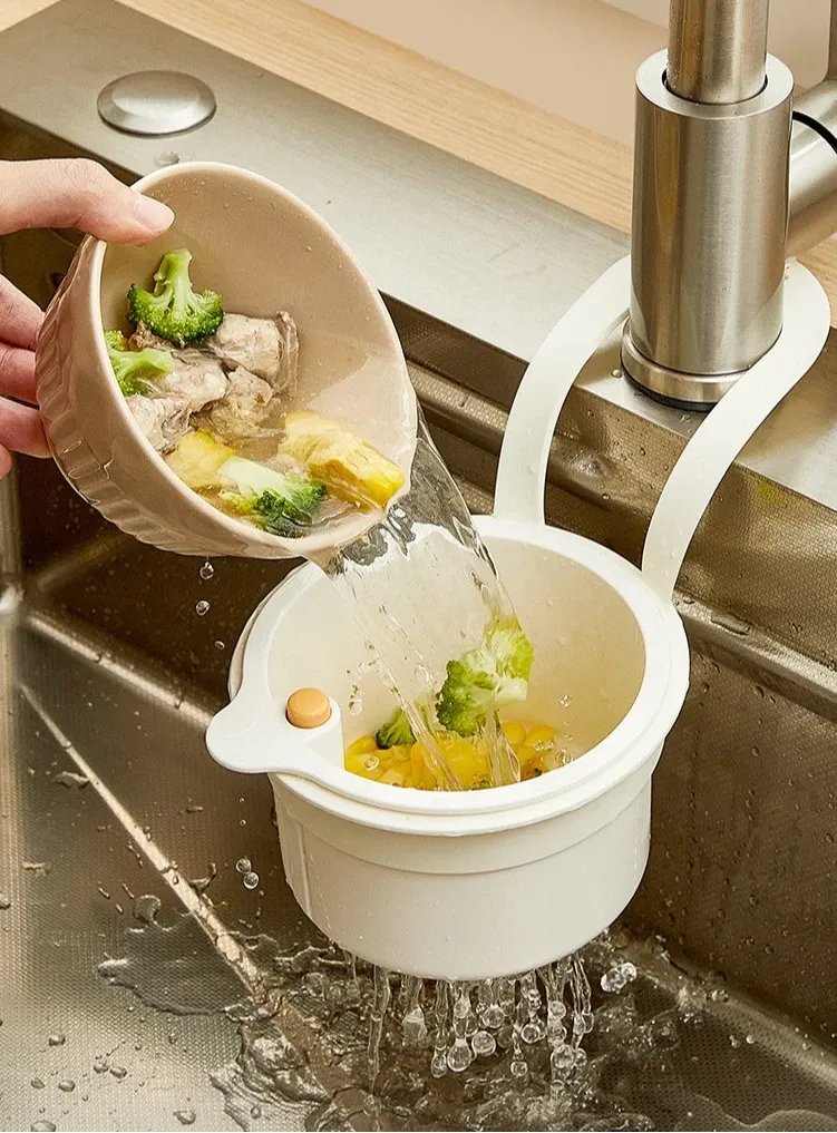 1 peça cesta de filtro para pia de cozinha, cesta de filtro pendurável, coletor de alimentos, filtro de resíduos, ferramentas para lavar frutas para restaurante doméstico_voghion.com