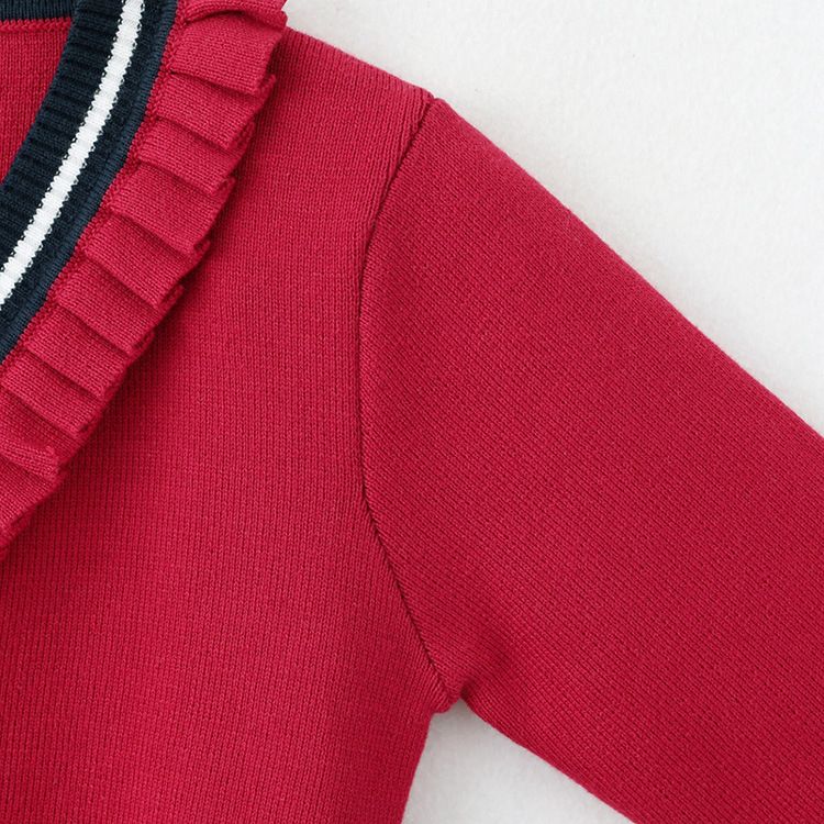 College Style Children's Sweater Cardigan Jacket Medium And Large Children's Contrast Color JK School Uniform Girls Knitted Cardigan_voghion.com
