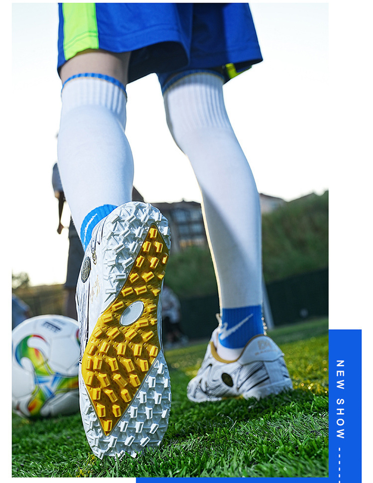 Vaikiški futbolo bateliai berniukams ir mergaitėms, TF „Broken Nails“, pradinių ir vidurinių mokyklų mokiniams, profesionalūs žaidimo treniruočių sportbačiai neprisijungus prie sienos._voghion.com