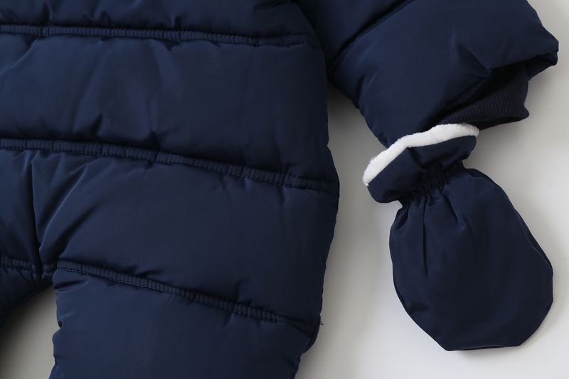 Warme baby-jumpsuit met fleecevoering, capuchon en wanten - Winterromper voor jongens en meisjes (6M-24M, 66-90cm) - Zacht polyester all-in-one sneeuwpak_voghion.com