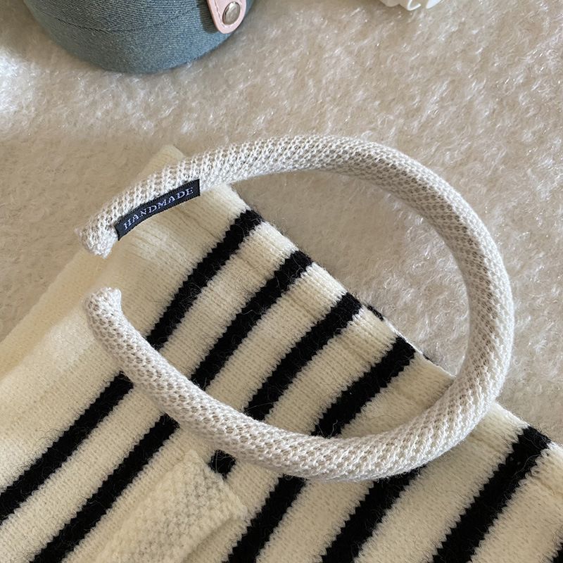 Corea del Sud lana lavorato a maglia fascia fine autunno e inverno Nuovo retrò alto teschio fascia per capelli pressione fermaglio per capelli copricapo accessori per capelli femminili_voghion.com