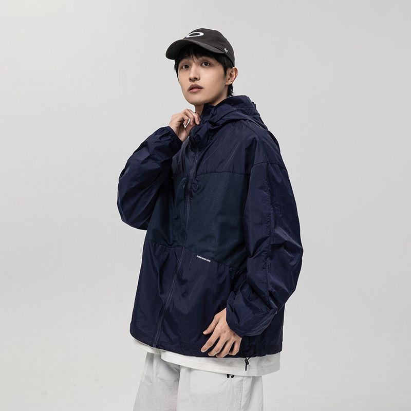 Unbeatable Quality ATBORDER 2024 Summer New Outdoor Color Contrast Hooded Breathable Skin Casual Loose Sunscreen Clothing For Men_voghion.com