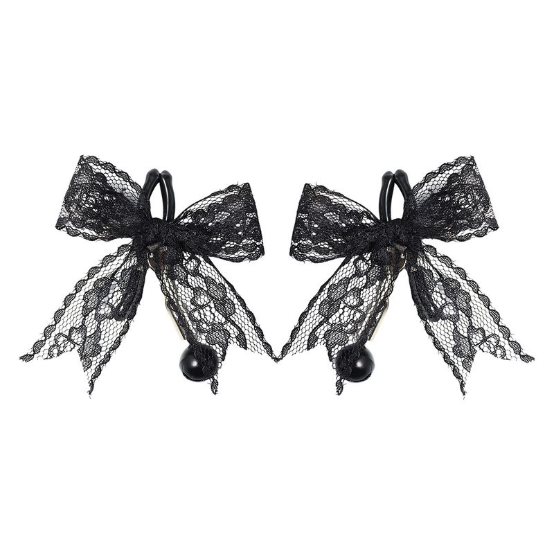 White Lace Bow Bell Anal Plug Erotic SM Flirting Stimulating Nipple Clamps Vaginal Clips_voghion.com