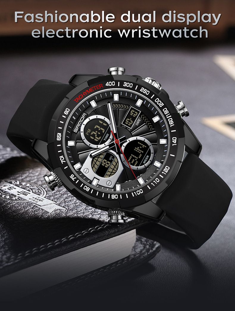 Orologio sportivo analogico digitale da uomo con doppio display, retroilluminazione a LED, impermeabile, timer per il conto alla rovescia, sveglia, cronometro, funzione giorno/data e orologio per il conto alla rovescia_voghion.com