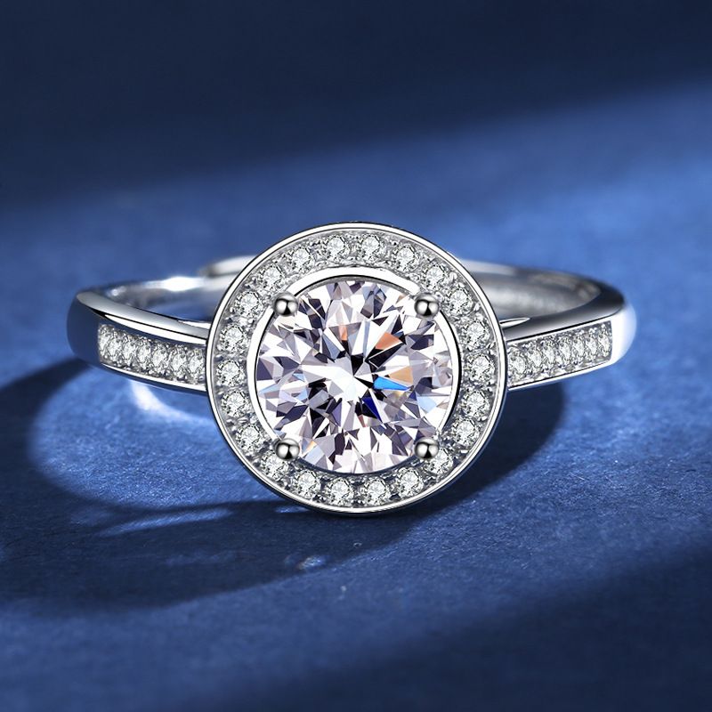 Moissanite trendy in streaming dal vivo con certificato, proposta di matrimonio da donna con braccio dritto e testa di toro in argento Sterling 925_voghion.com