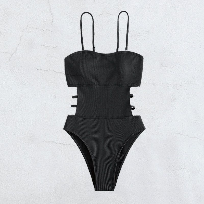 Maillot de bain une pièce sexy à bretelles pour femmes, taille haute, triangle creux multicolore, nouvelle collection 2025_voghion.com