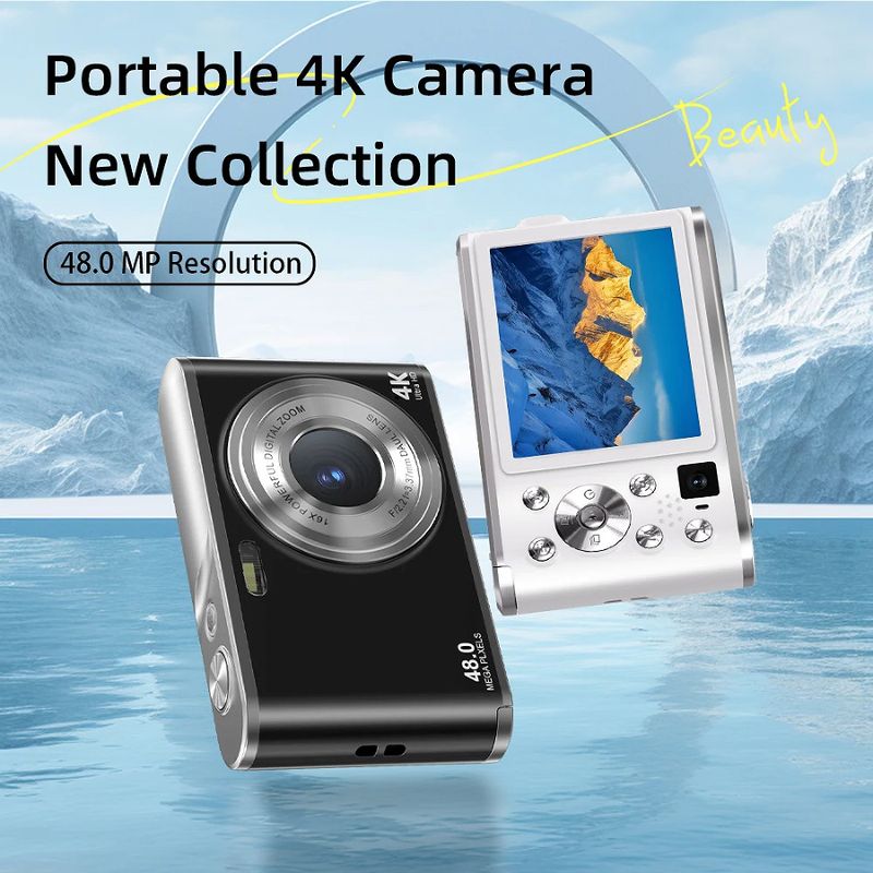 Hot Sælger High-Definition 4K Dual Lens Selfie Digital Portable Card CCD Student Camera_voghion.com