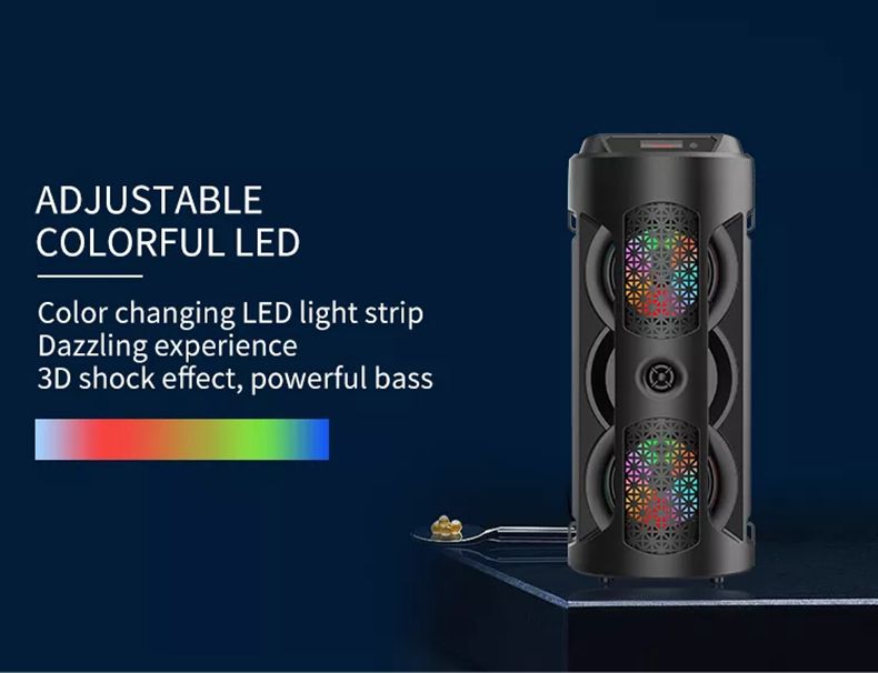 Bluetooth Dual Stereo āra Tfusb atskaņošana Fm balss apraide portatīvais zemfrekvences skaļrunis 50 bezvadu skaļrunis_voghion.com