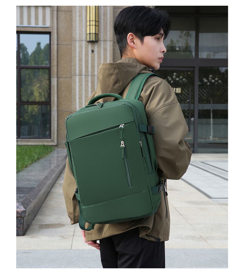 Men’s Bags Expandable Backpack Double Back Travel Luggage Bag Large Capacity Shoe Compartment Multi Function Computer Bag_voghion.com