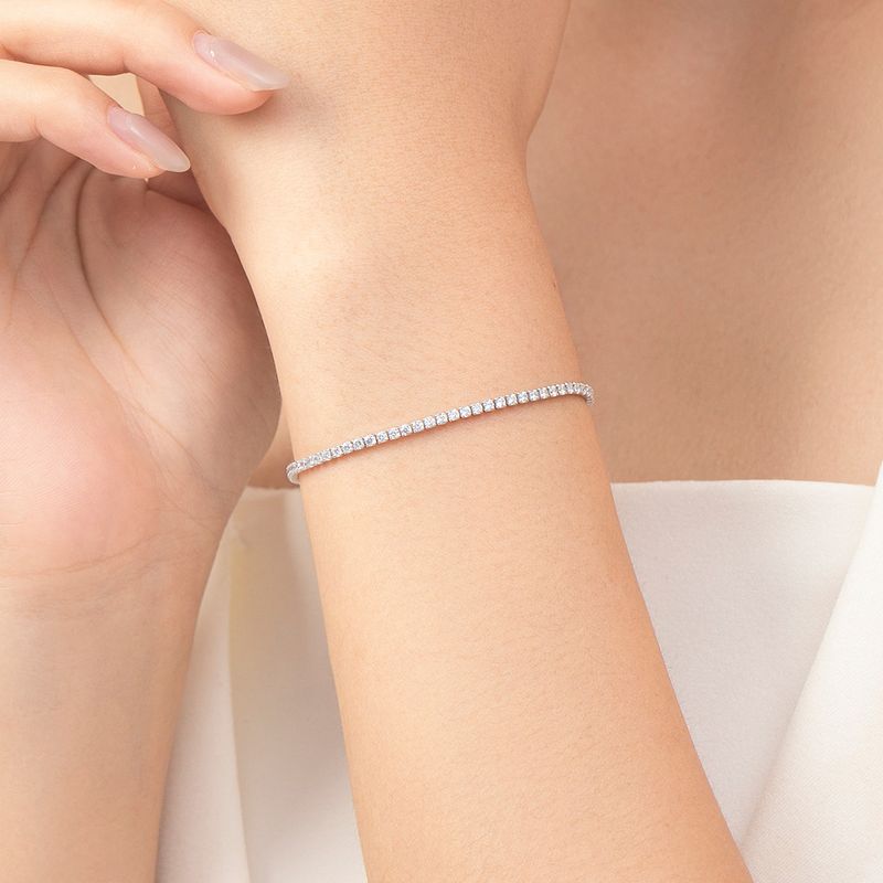 Bracciale da donna in argento puro con diamanti e zirconi intarsiati, semplice, leggero, di lusso, di alta gamma, nuovo modello_voghion.com
