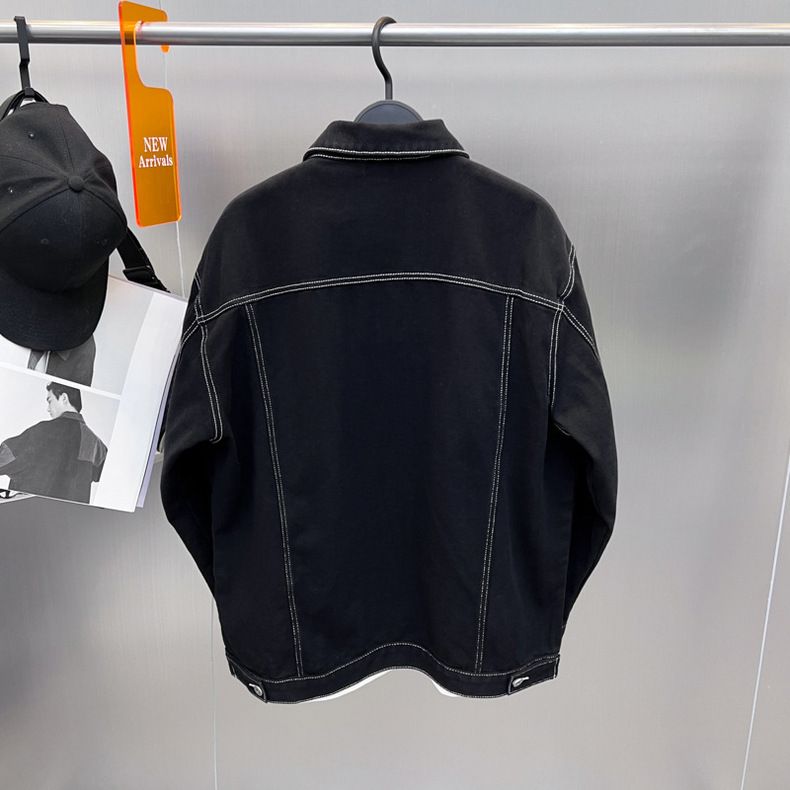 Herrenbekleidung Herren Frühling und Herbst Neue Arbeitskleidung Jeansjacke Freizeitjacke Revers Spleißen Jeansjacke Trend BWBJD1C02_voghion.com