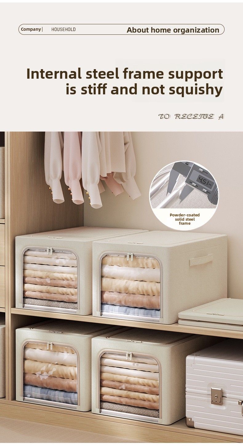 Aufbewahrungsbox für Spielzeug, Hosen und Kleidung mit seitlicher Öffnung, verdicktem Stoff, faltbar, für den Kleiderschrank_voghion.com