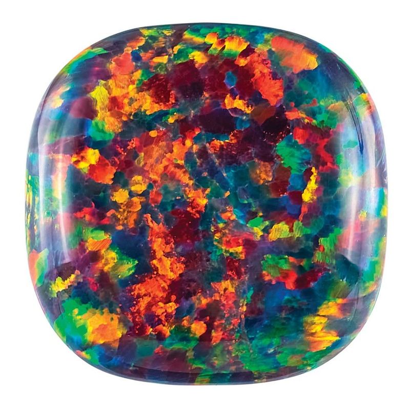Black Opal 5mm Cushion Cabochon_voghion.com