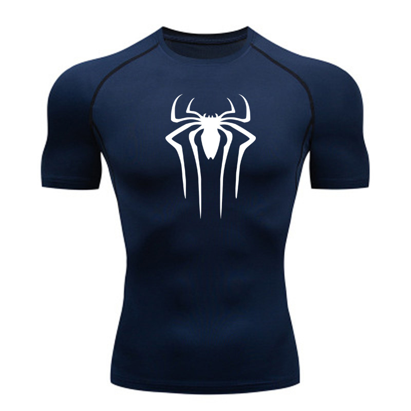 Herrkläder Kortärmade snabbtorkande kläder Sport T-shirt Löpbas Gym träningskläder Andas svett stretchiga tights_voghion.com